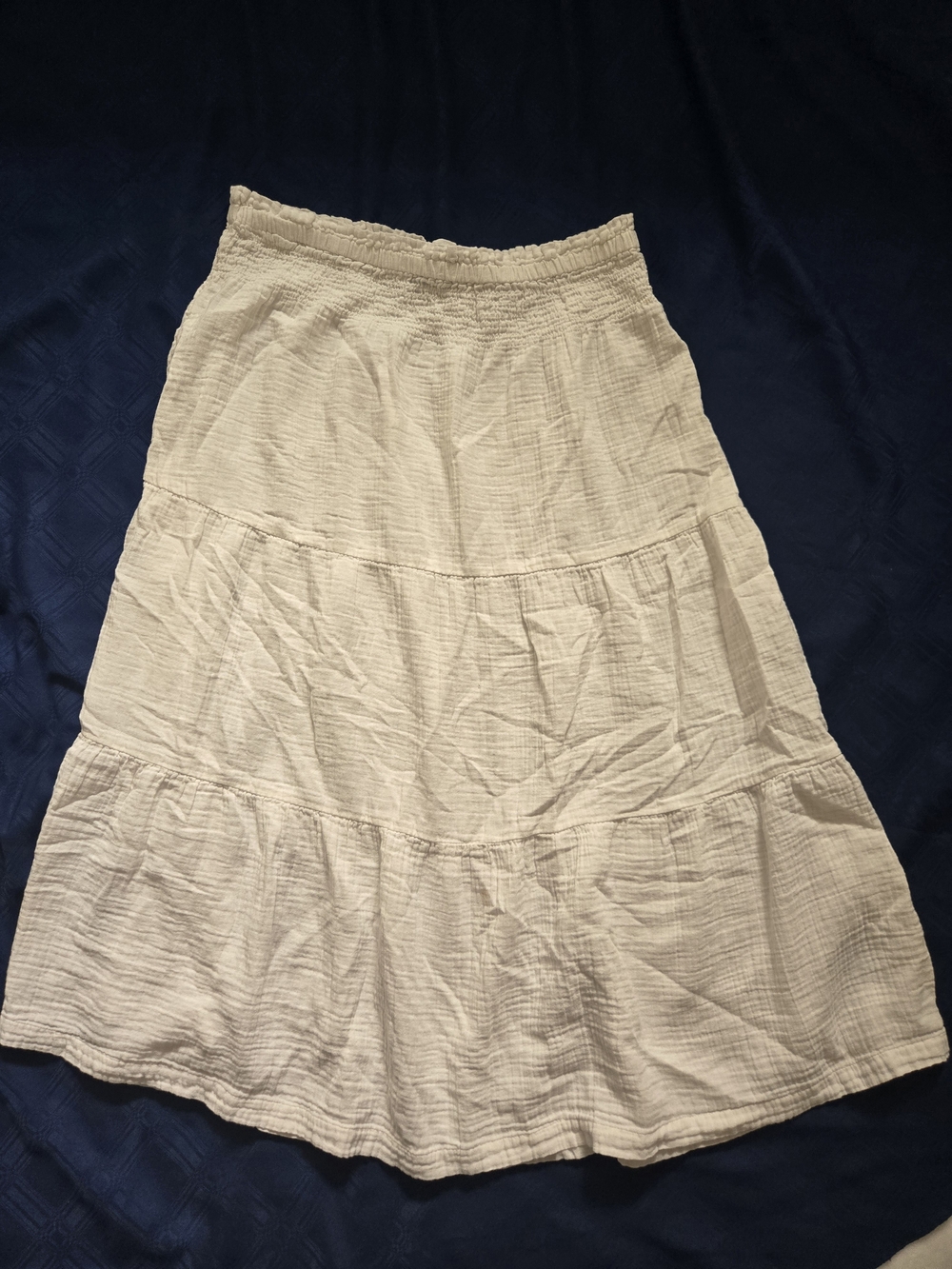 GAP White Tiered A-Line Midi Skirt
